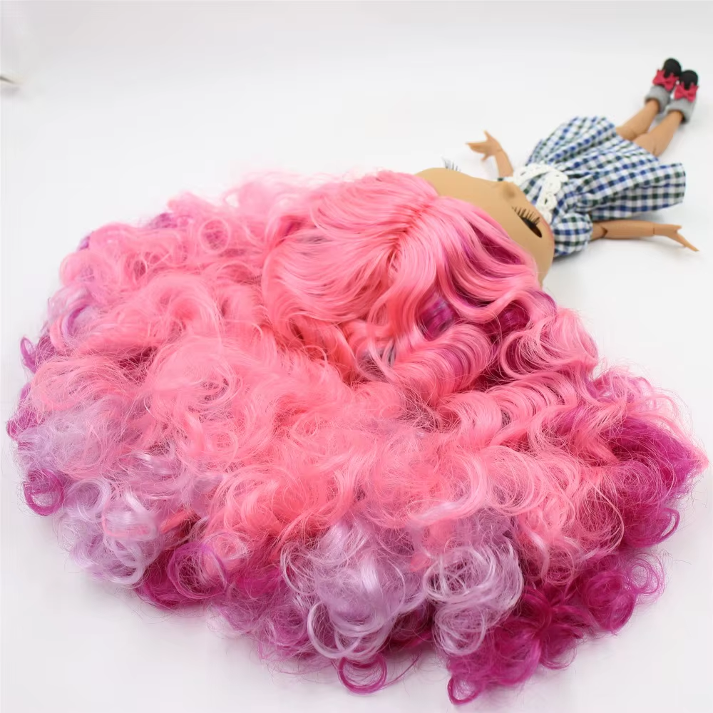 Blythe Doll Nude Matte Face BJD Pink Mixed Hair 4-Color Eye Collectible Toy Gift