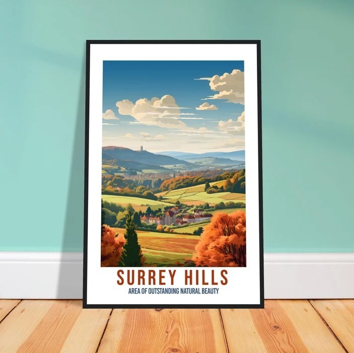 Surrey Hills Travel Poster Surrey Hills Home Decoration