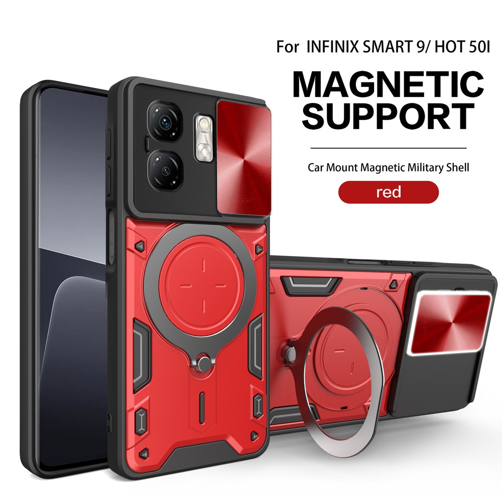 Luxury Magnetic Slide Camera Cover Case for Infinix Hot 50i  