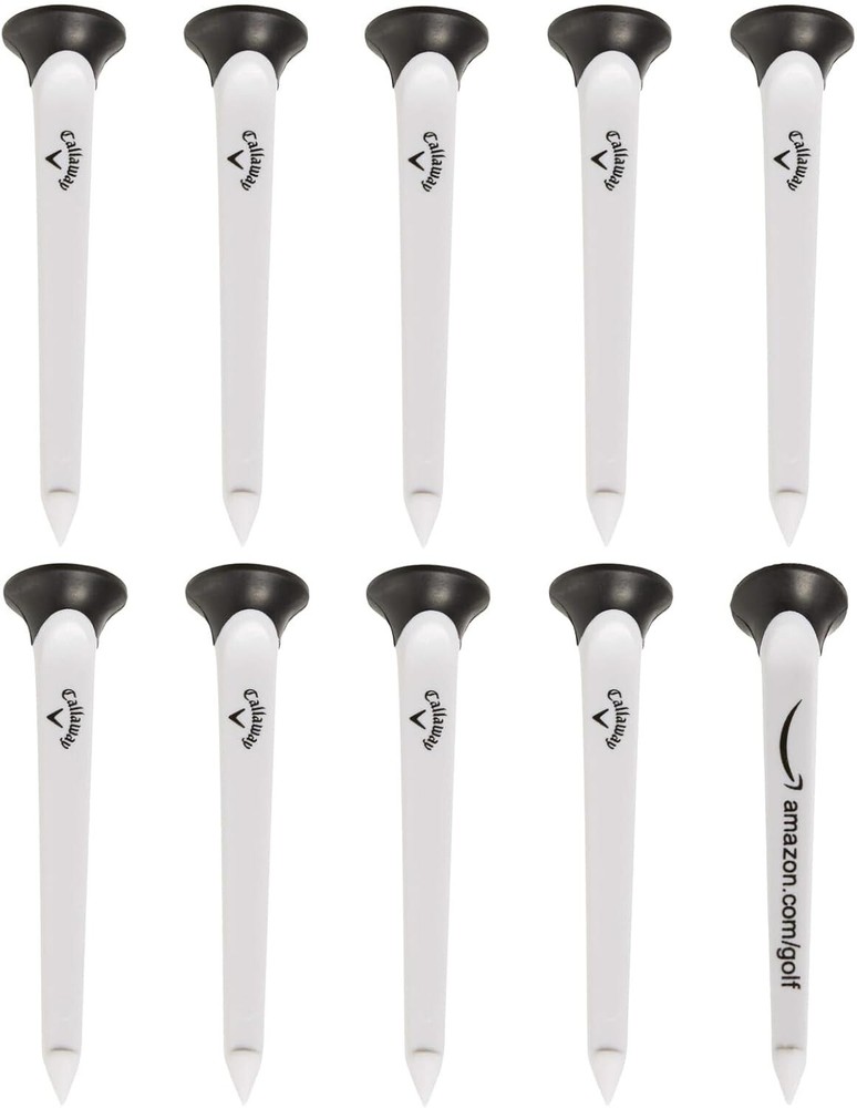 Callaway Par-Tee Plastic Golf Tees 10 Pack White Low-Spin Launch