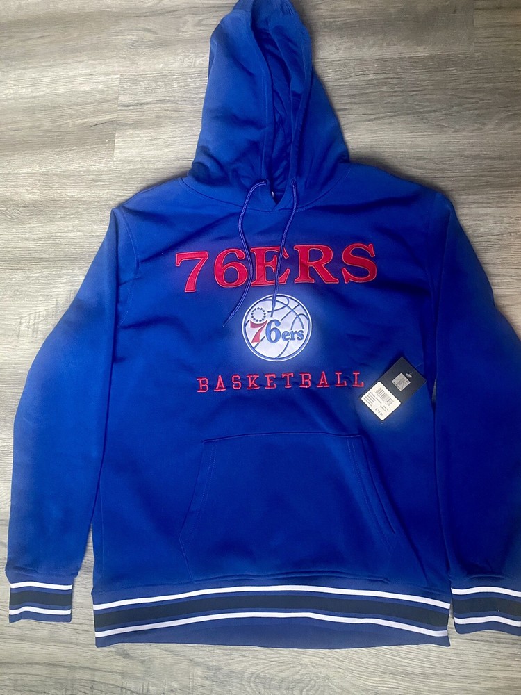 UNK NBA Philadelphia 76ers Embroidered MVP Blue Hoodie Sz L