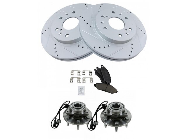 2007 Cadillac Escalade AWD Front Brake Pads Rotors Wheel Hub Kit 66NJRS