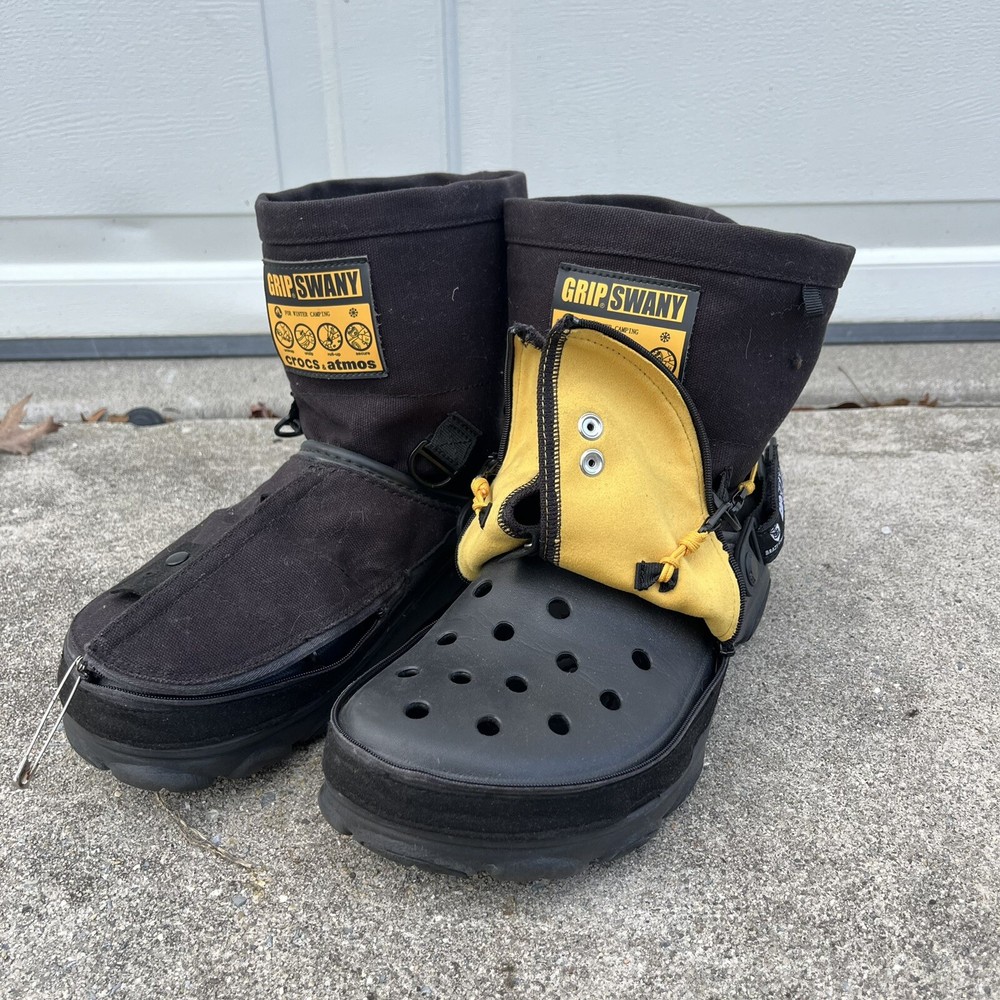 Crocs X Grip Swany Canvas Atmos All Terrain Clogs Black  Size 11