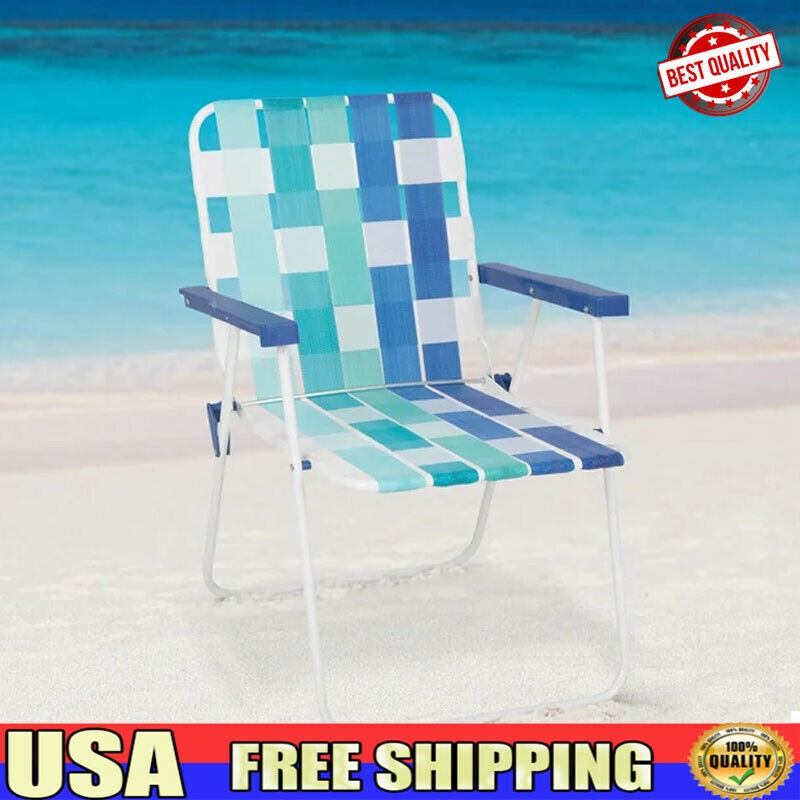 Heavy Duty Rust-Resistant Folding Web Chair for Beach Garden Patio Backyard