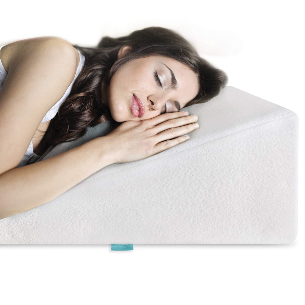 Cooling Gel Memory Foam Bed Wedge Pillow for Elevated Support and Comfort