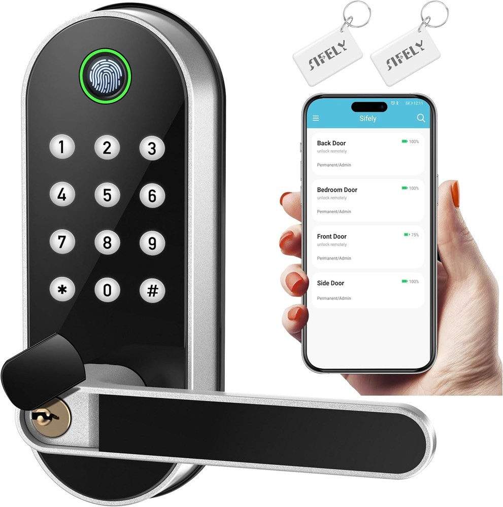 Fingerprint Smart Door Lock Keyless Entry with Digital Code  
