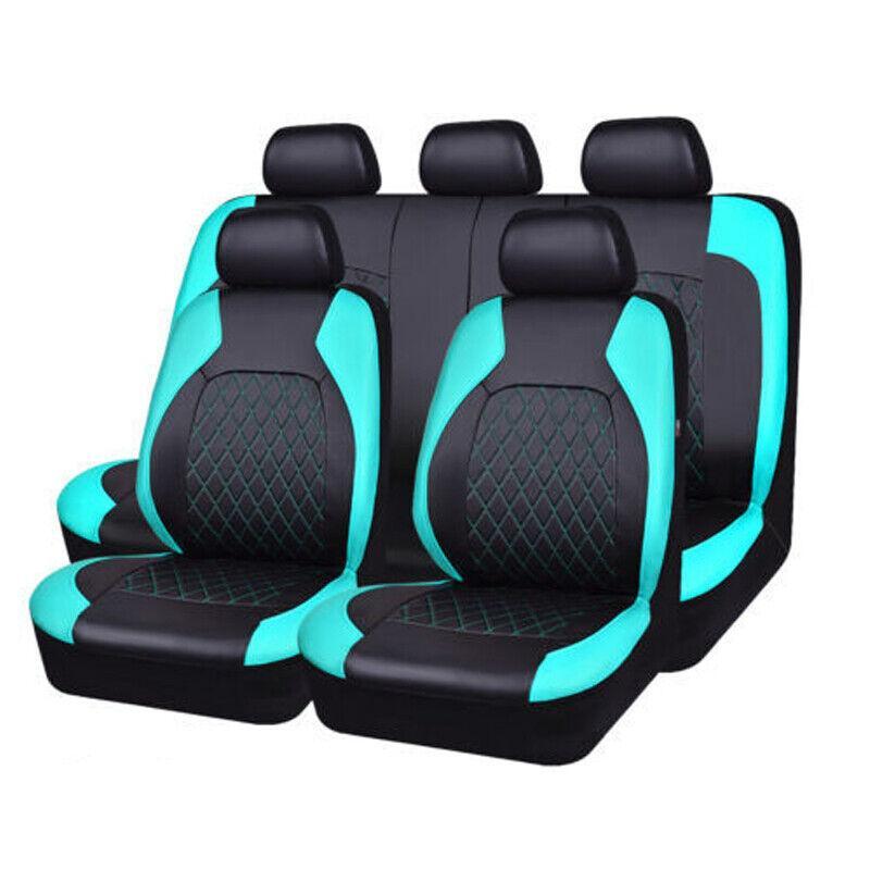9PCS/Set Car Front & Rear Seat Cover PU Leather Protector Four Season Universal