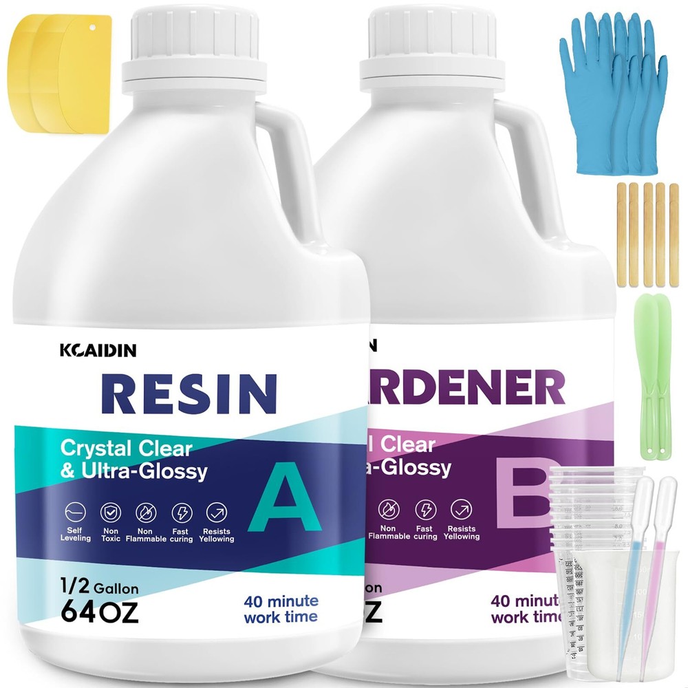 1 Gallon Crystal Clear Epoxy Resin for DIY Jewelry and Craft Projects