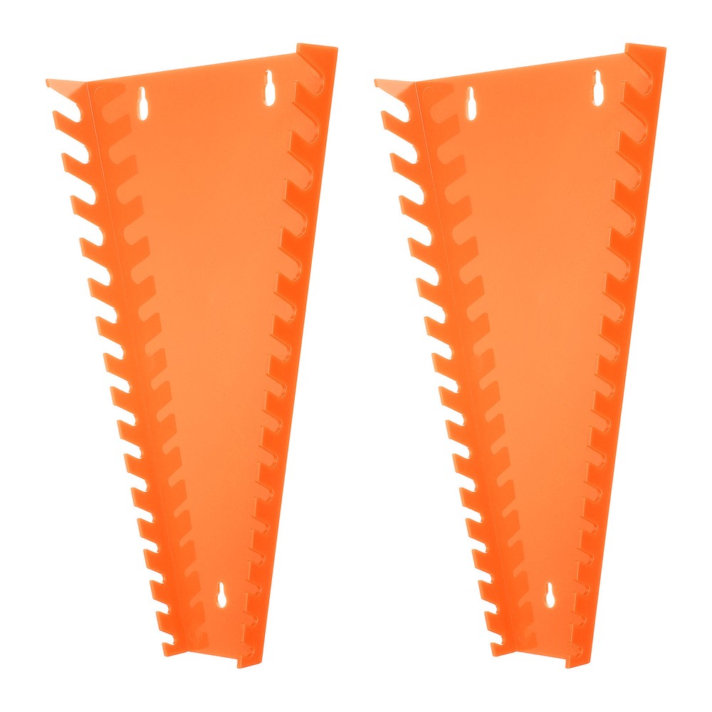 2-Pack 16-Slot Orange Wrench Organizer Holds 1/4