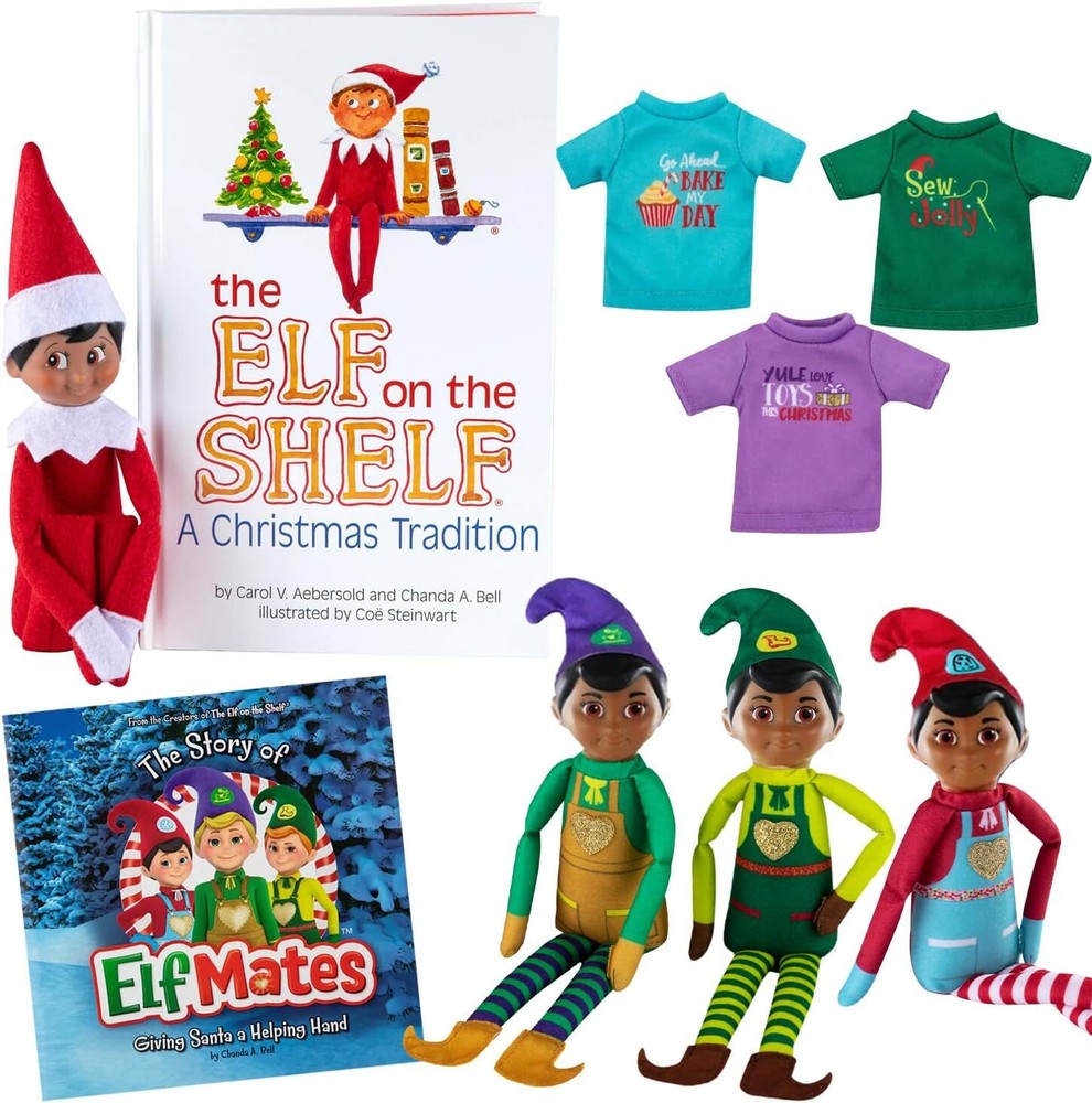 The Elf on Shelf: Scout Dark Tone with Mates Super...