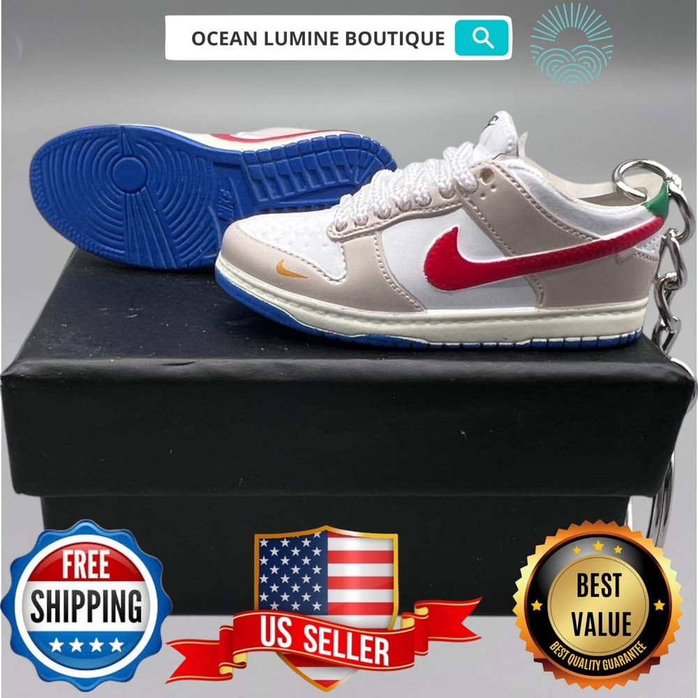 SB DUNK 3D Mini Sneaker Keychain, Jordan Sneaker Collectible, Box Options