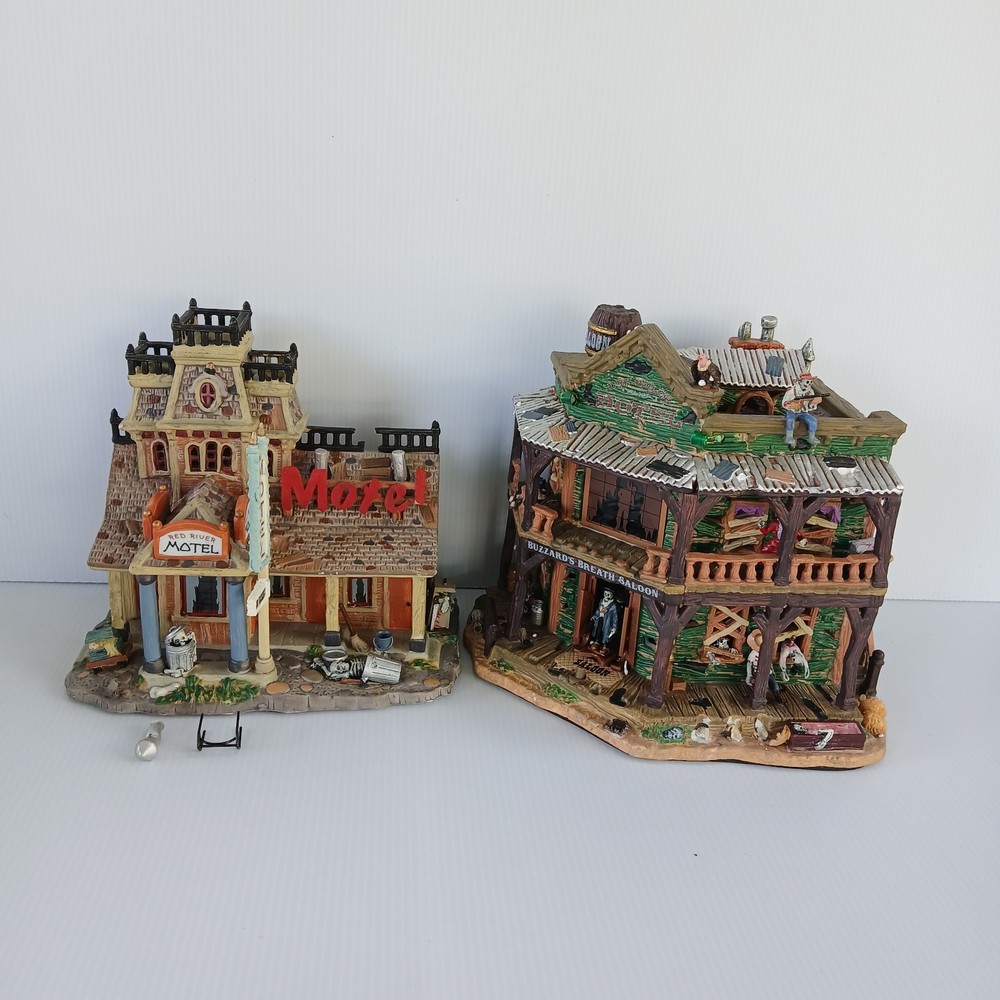Defective Lemax Spooky Town Lot Retired Red River & Dry Gulch Hotel