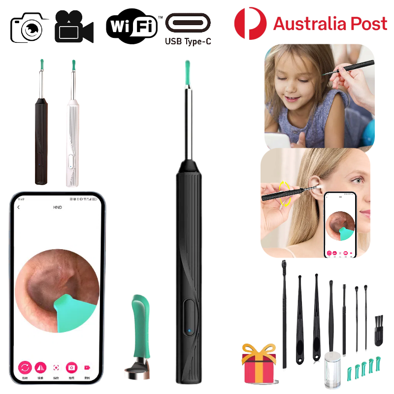 Visual Ear Wax Cleaner Set Stick Endoscope Removal Camera Earpick Tools WiFi AU-image