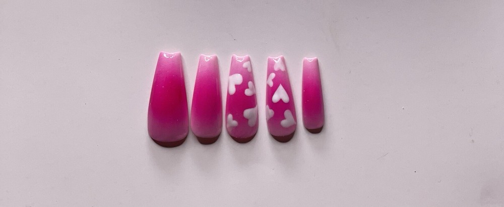 Pink Heart Breaker Valentine’s day Nails