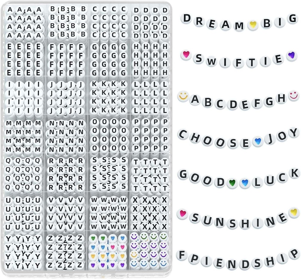 Preppy Alphabet Letter Beads 28 Styles for Friendship Bracelets  