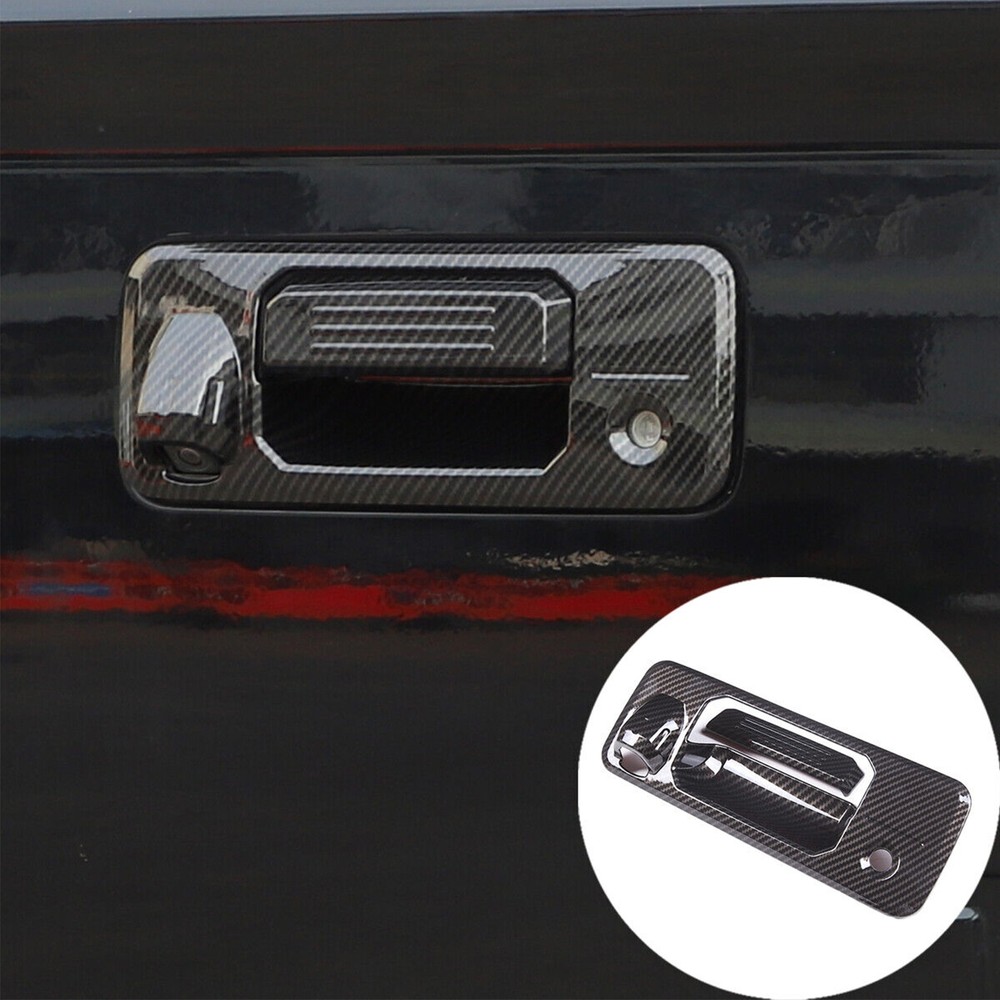 Carbon Fiber Pattern Tailgate Handle Cover molding Fit For Toyot@ Tundra 2014-21