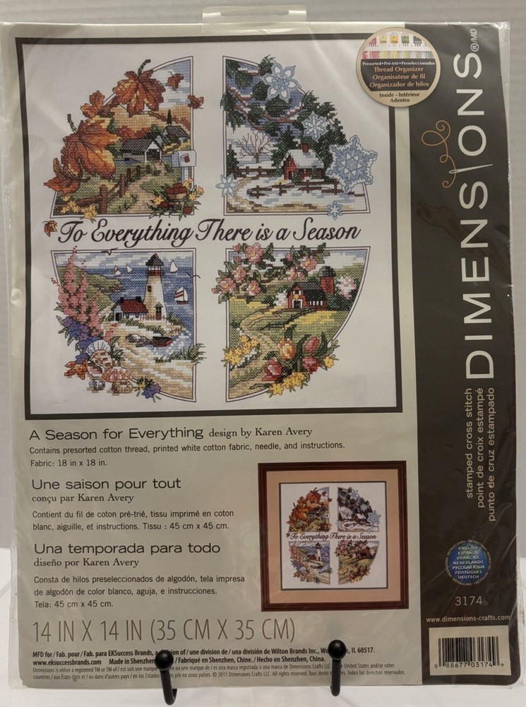 Dimensions Cross Stitch Kit 3174 Season for Everything 14x14 Fall Winter Spring