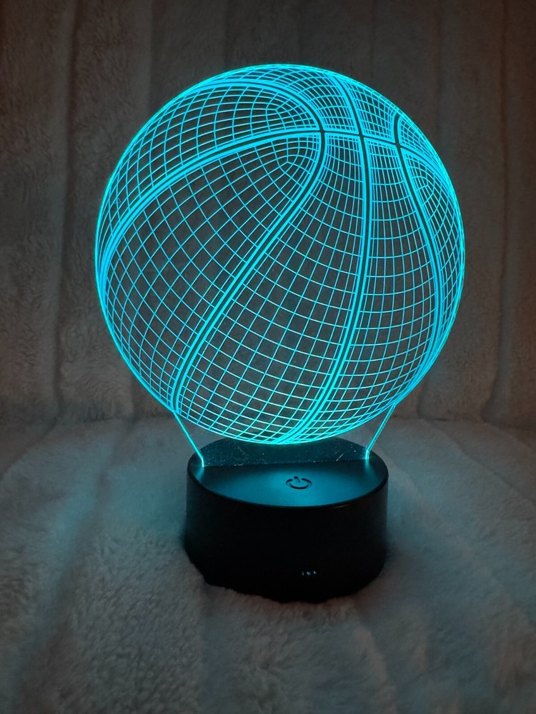 3D Basketball Optical Illusion Night Light, Color Changing LED Desk Lamp