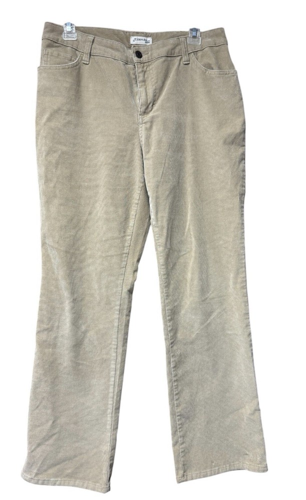 VTG Y2K Corduroy Pants Straight Leg Baggy Size 10P Casual Office Khaki