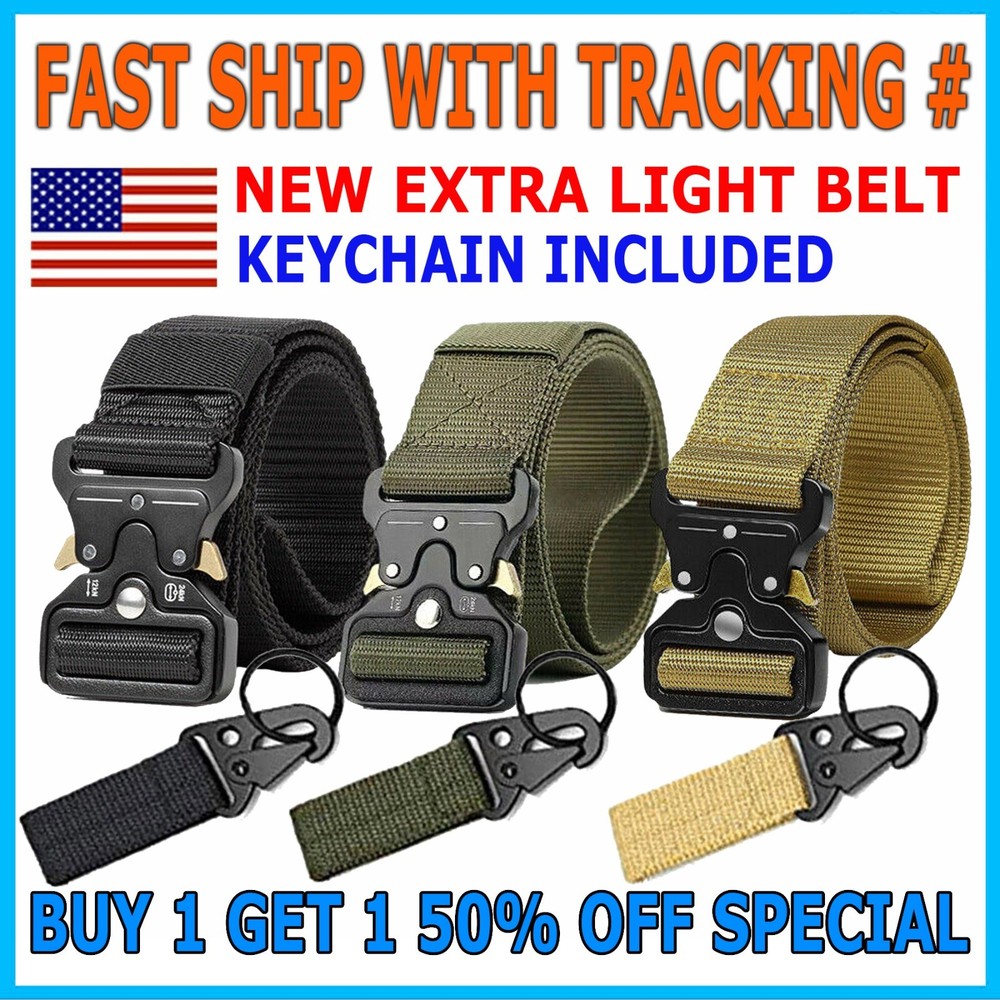 MEN Casual Military Tactical Army Adjustable Quick Release Belts Pants Waistband
