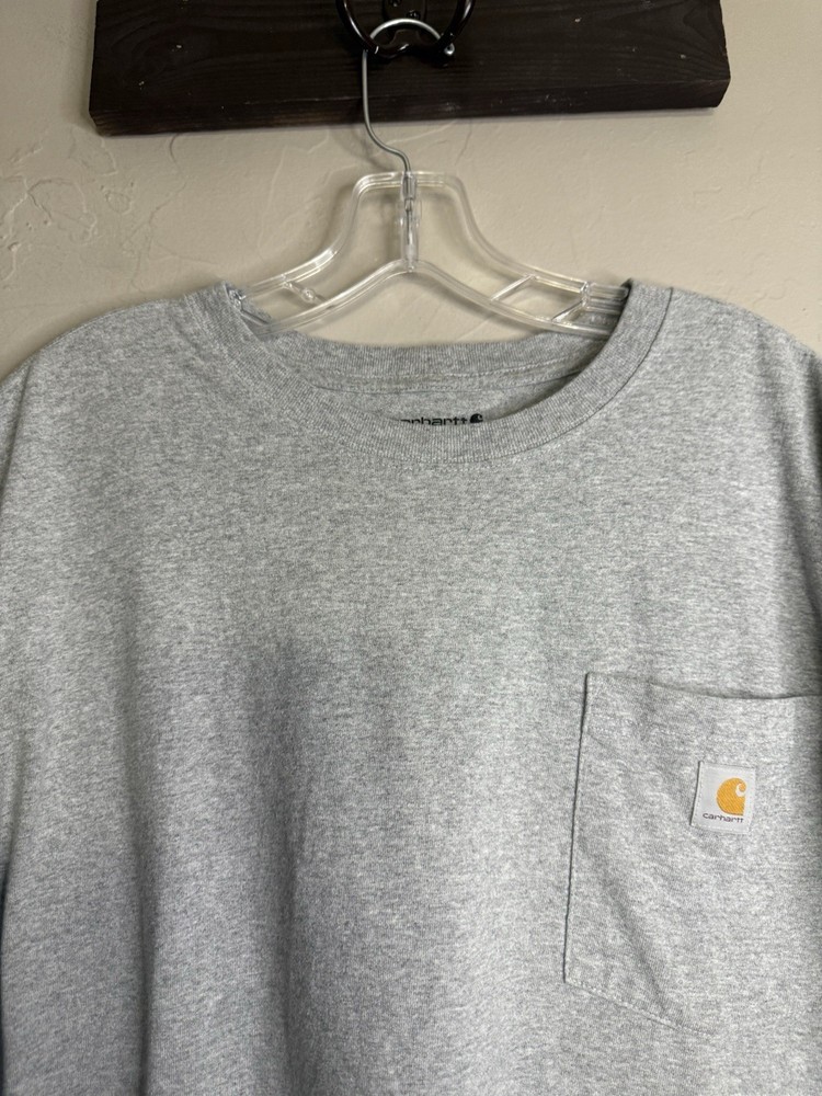 Carhartt T-shirt Men’s 2XL Grey Loose Fit Heavyweight Short Sleeve Pocket K87-M