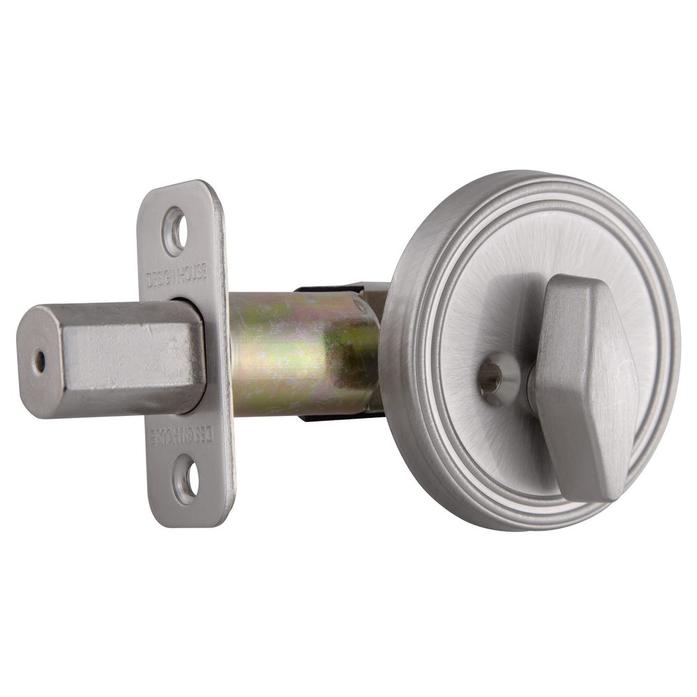 2-3/8-Inch Backset Single-Sided Deadbolt with Turn-Button Interior - Satin Nickel