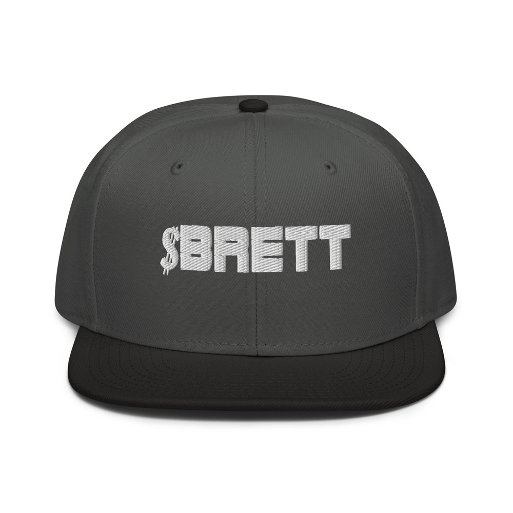 $BRETT (Based) Meme Coin Ticker Cryptocurrency Snapback Hat Flat Bill Cap-image