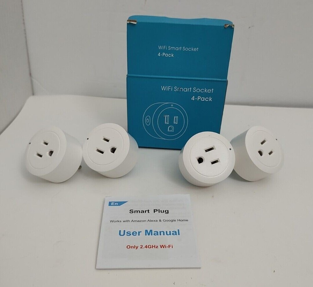 Smart Socket WiFi 4 Pack Compatible Alexa Google