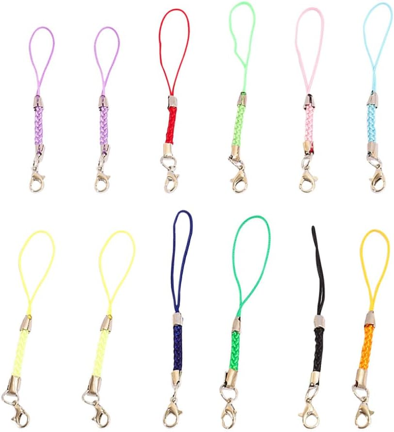 Healifty 15PCS Phone Lanyard with Lobster Clasp Rope Metal Phone Chain DIY Laria