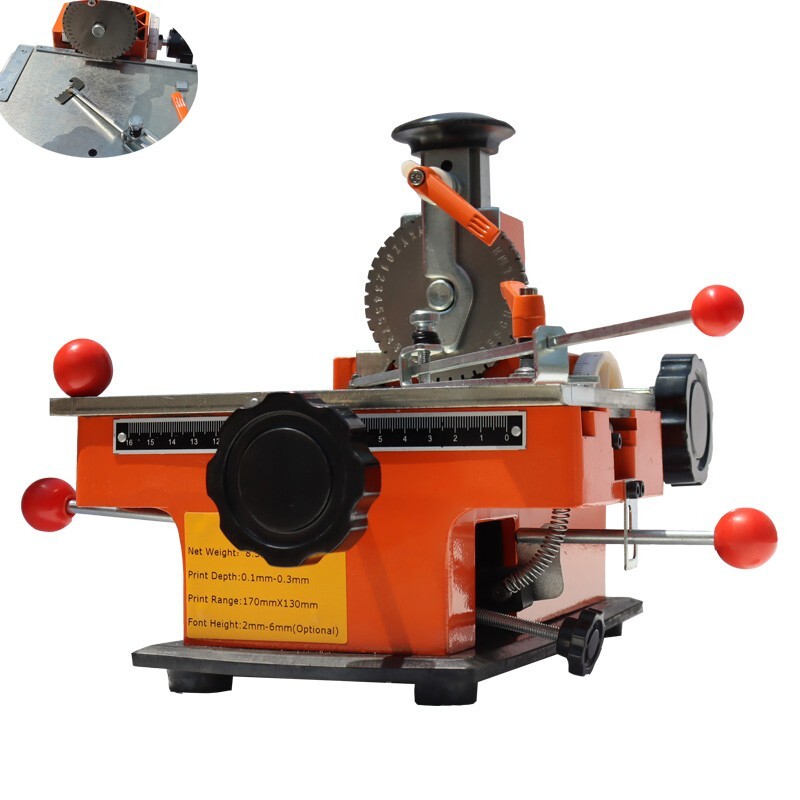 4mm Semi-automatic Metal Nameplate Marking Machine Engraving Tool w/Work Fixtur-image