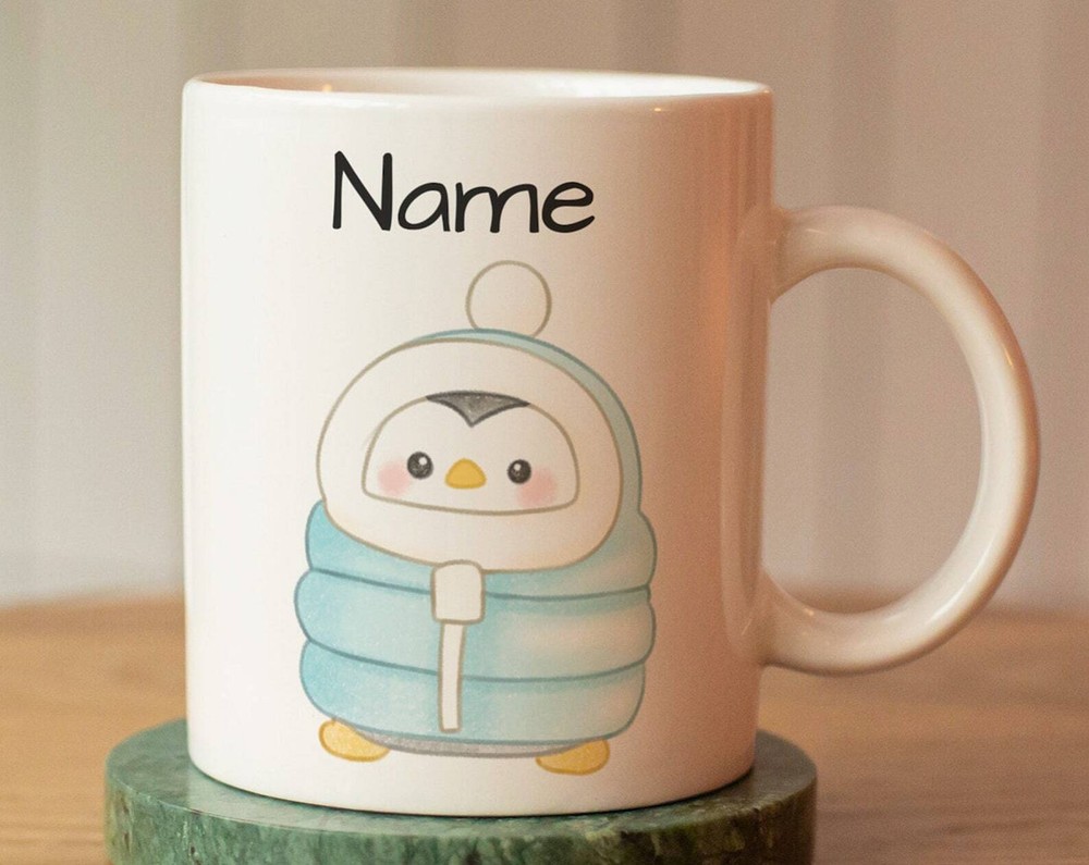 Custom Penguin Mug with Name - Kids' Personalized Cup Gift