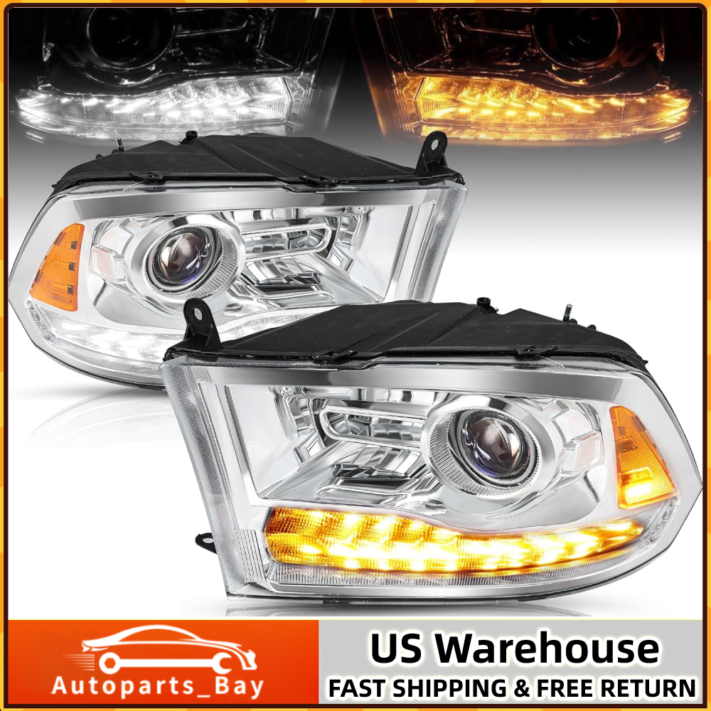 Headlight Assembly [LED Switchback Style] for 2009-2018 Dodge Ram 1500 2500 3500