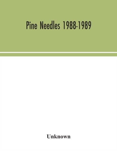 Pine Needles 1988-1989 Edition ISBN 9789354043567 Brand New Free Shipping
