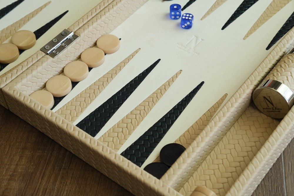 Handmade Leather Backgammon Set