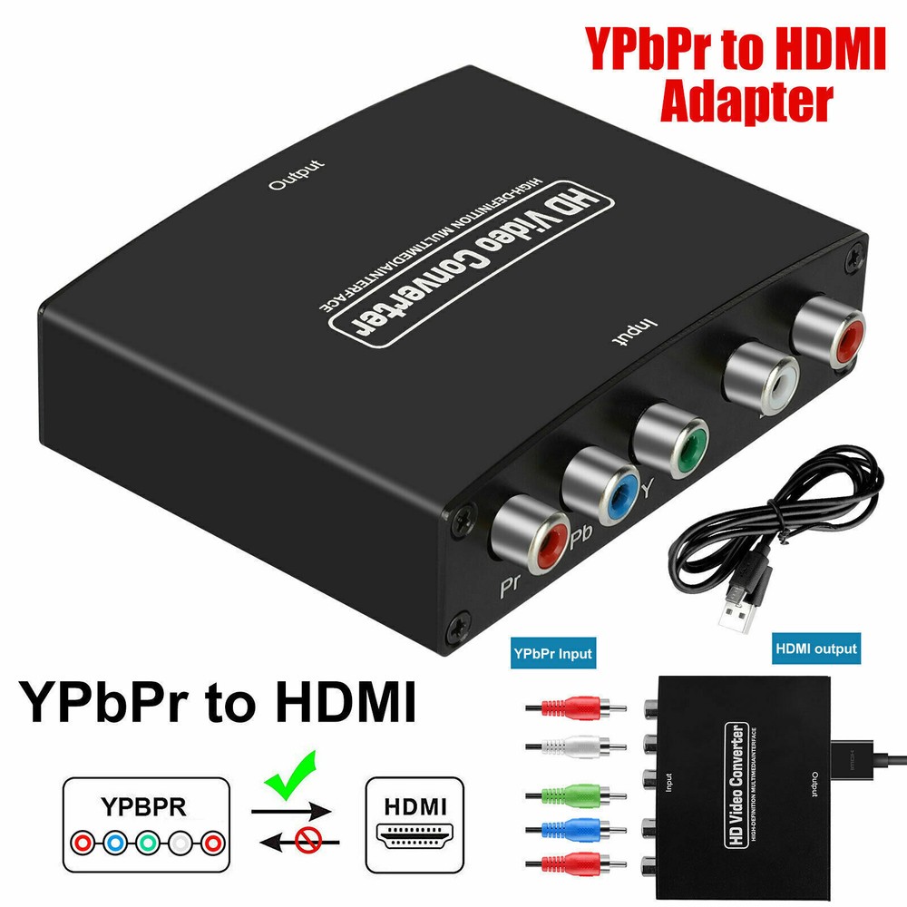 YPbPR Component Video & Stereo Audio to HDMI Converter Adapter for DVD PS3 Xbox