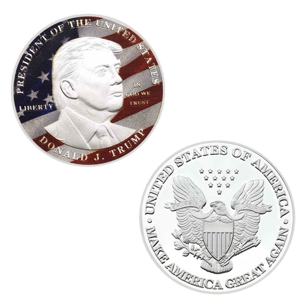 Trump Sliver Metal Coin Challenge Coin Holiday Gift Birthday Gift Business Gift