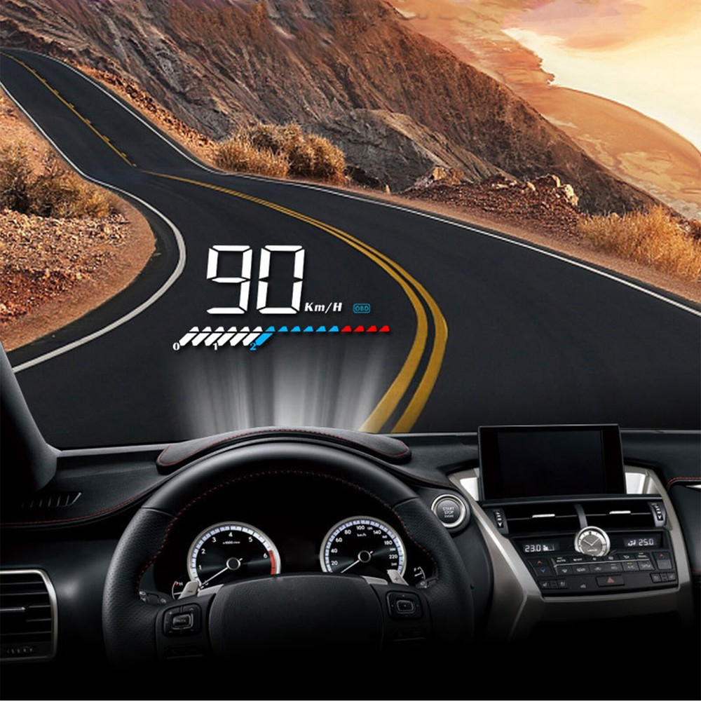 Universal Digital Car GPS HUD Head Up Display with HD Speedometer and Overspeed Alarm-image