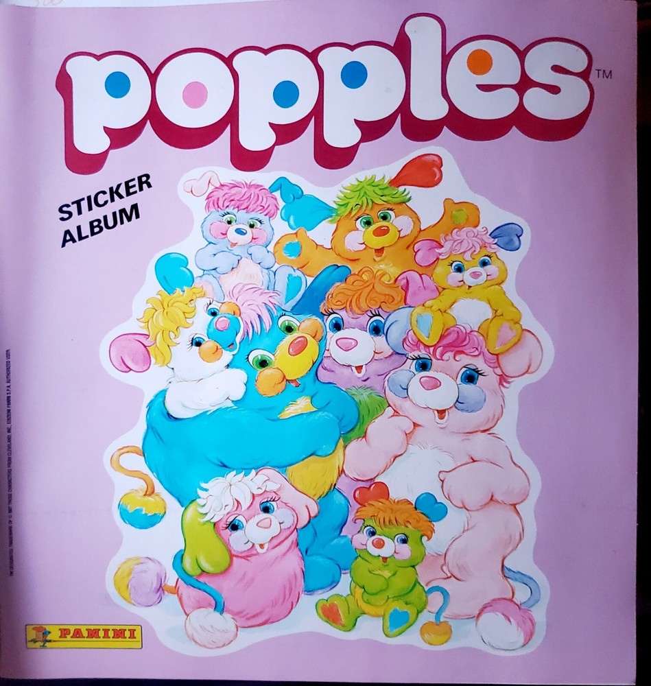 popples sticker book vintage 1987 panini collectible