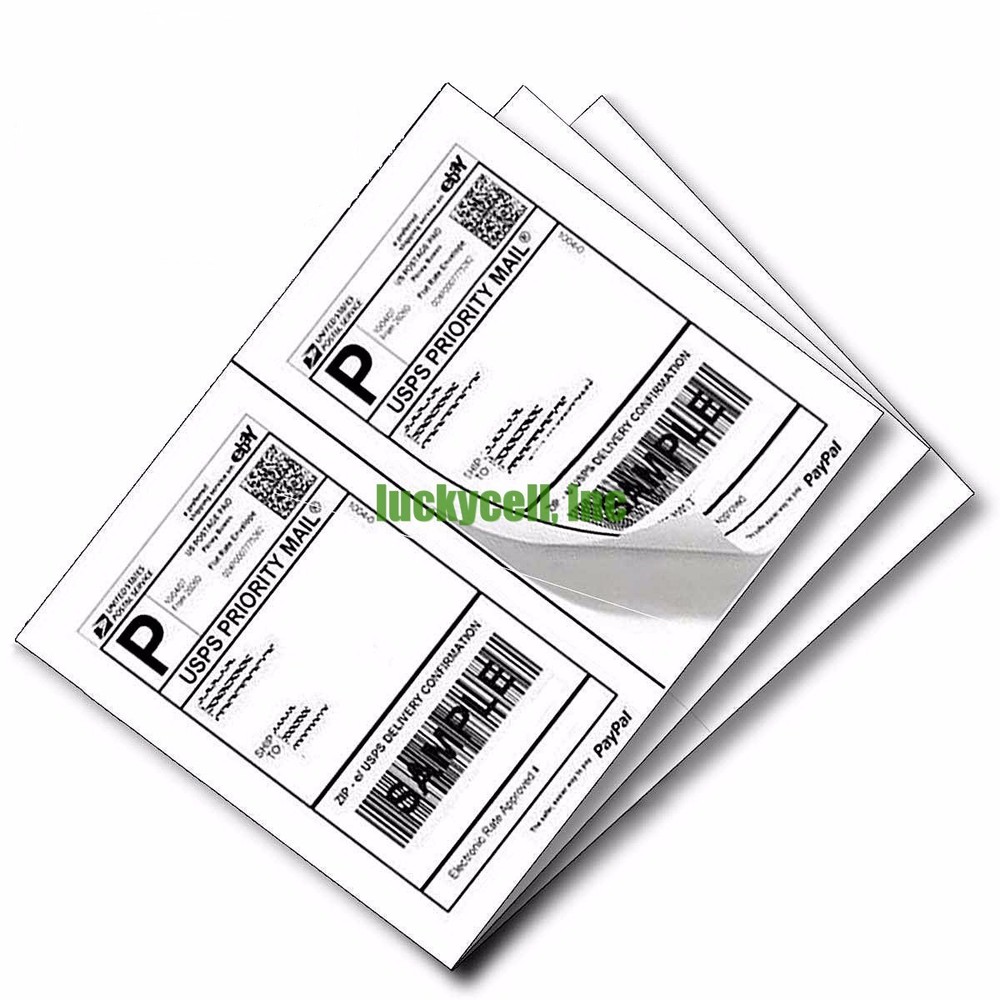 200 Adhesive PayPal eBay Shipping Labels 2 per Sheet 8.5x5.5 for USPS UPS-image
