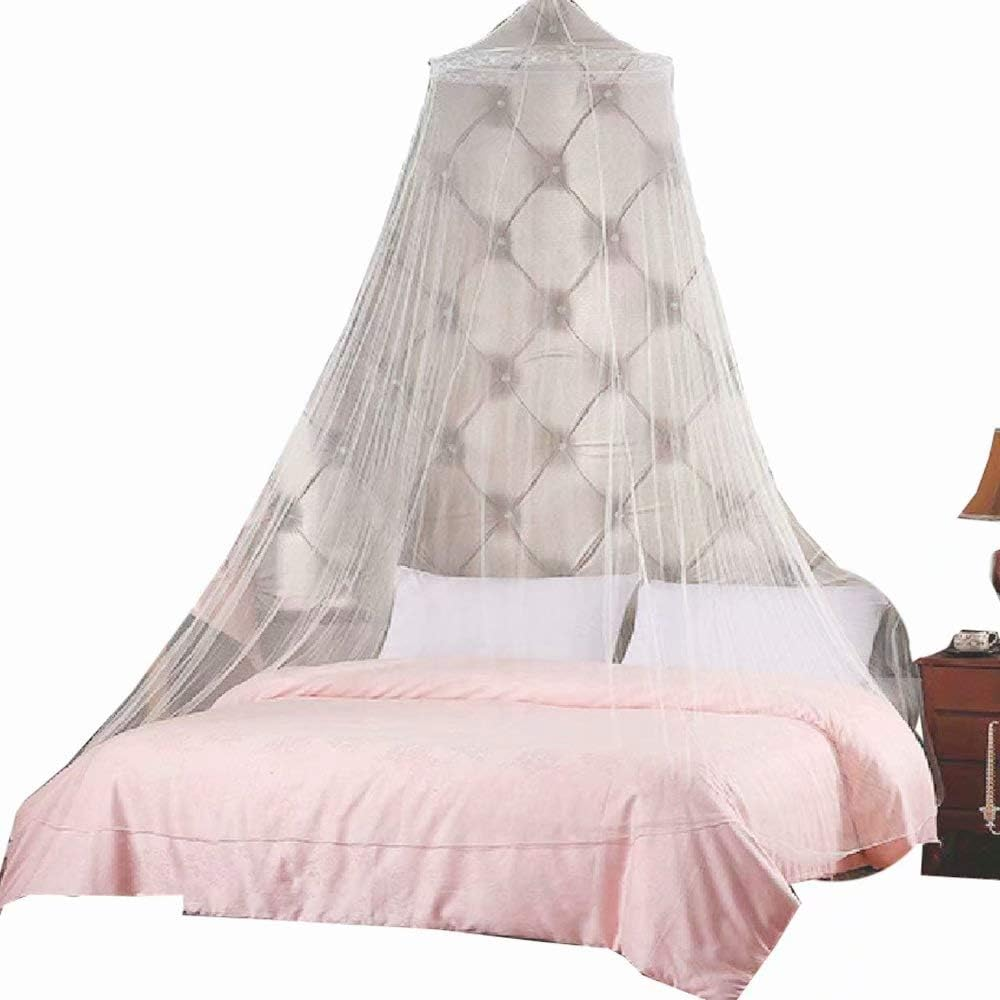 Mosquito Net Bed Canopy, Elegant Lace Hanging Curtain for Home & Travel