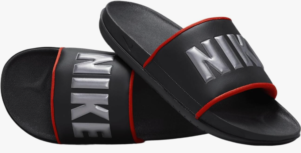 Nike Offcourt Slip-On Slides for Men in Dark Grey Red Metallic BQ4639-023