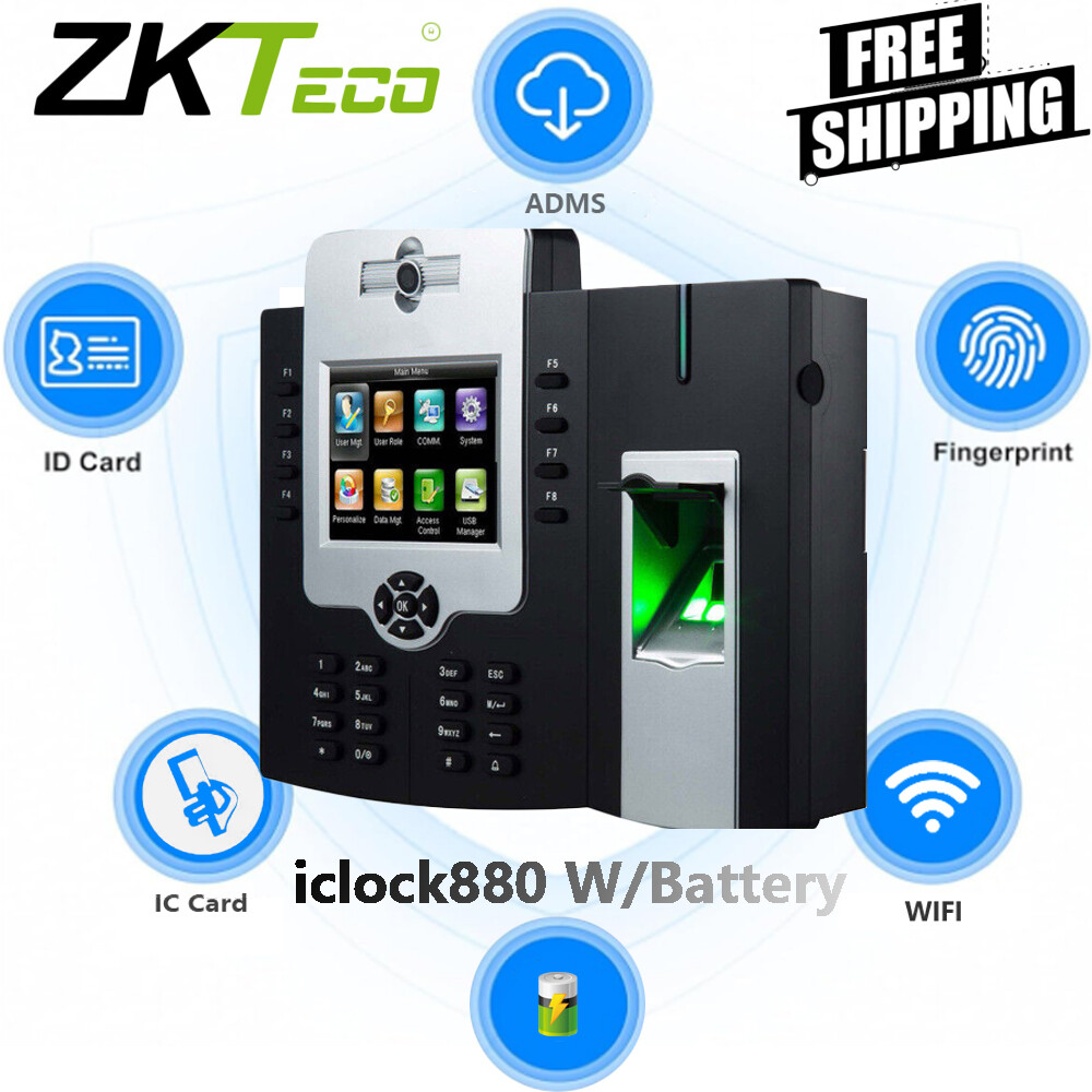 ZKTeco iClock880 Fingerprint Time Attendance with High-Resolution Photo and TCP/IP Access Control  