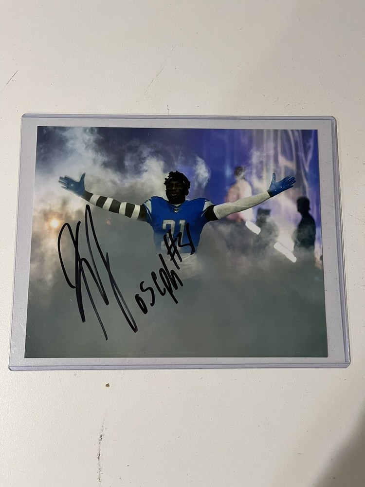 Kerby Joseph Signed 8”x10” Photo Detroit Lions No COA
