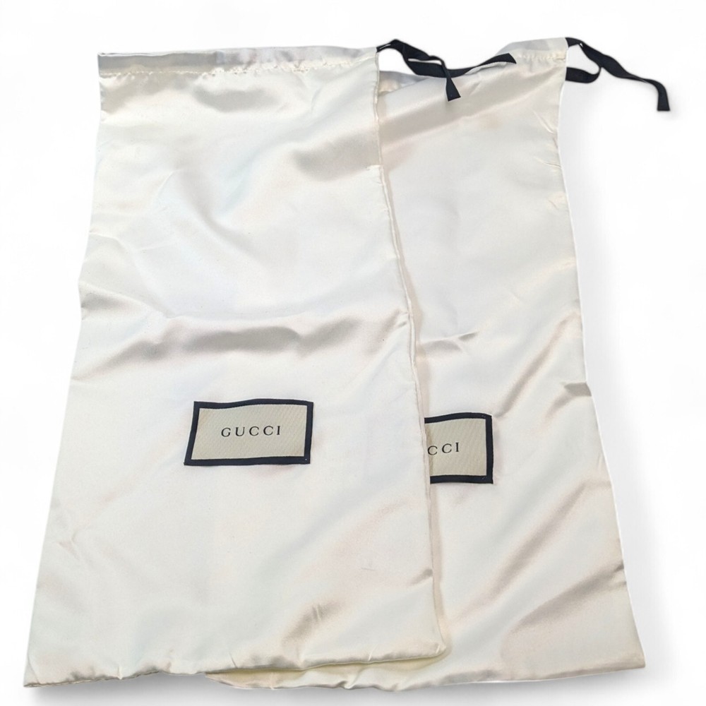 GUCCI authentic silk-feel dust bags for shoes and slides 8x18 inches pair EUC