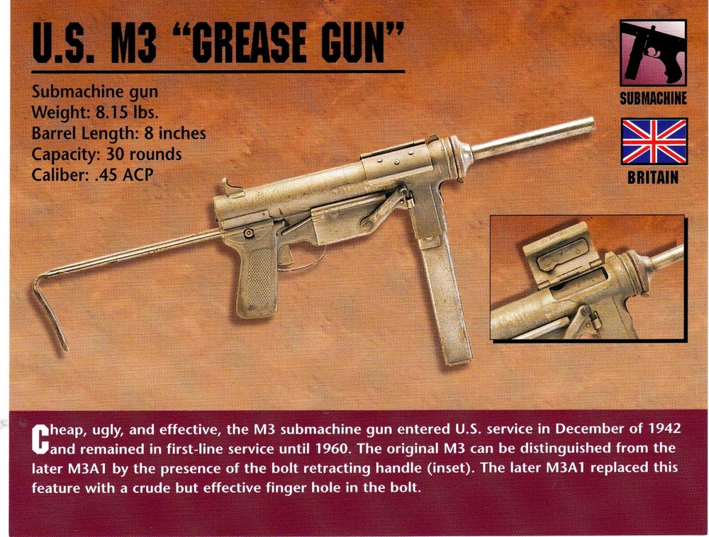 U.S. M3 Grease Gun Classic Firearms Photo Card u