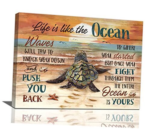 Sea Turtle Bathroom Decor Wall Art Beach Ocean 12