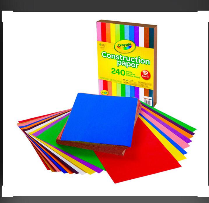 CRAYOLA MEGA JUMBO PACK 240 sheets construction paper 12 Colors NEW
