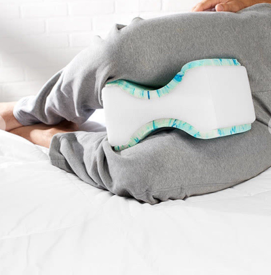 Sharper Image Memory Foam Knee Pillow for Side Sleepers with Leg Support