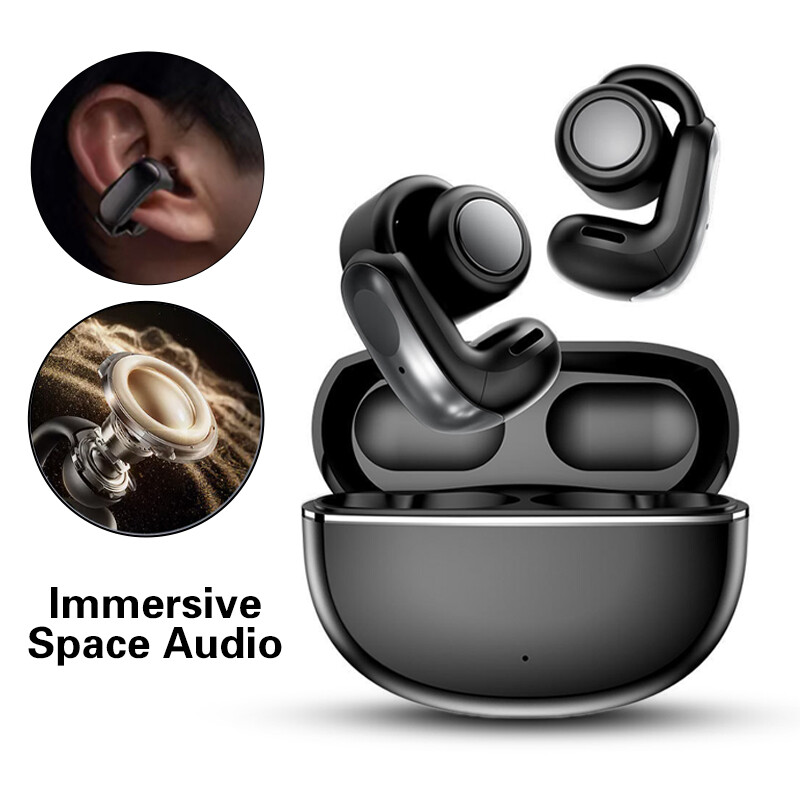 Ultra Open-Ear True Wireless Bluetooth Open Earbuds sweatproof white & black USA