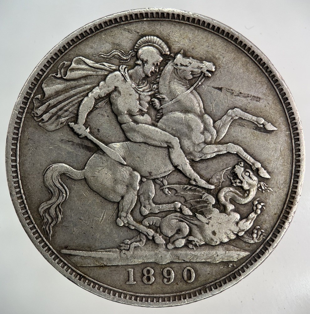 1890 Victoria One Crown Silver Coin in Fine Collectable Condition